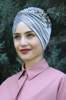 Velvet Sequined Vera Bonnet Gray - 100285067 - 