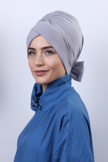 Bowknot Double-Sided Bonnet Gray