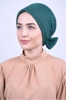 القوس الدانتيل بونيه الزمرد الأخضر - 