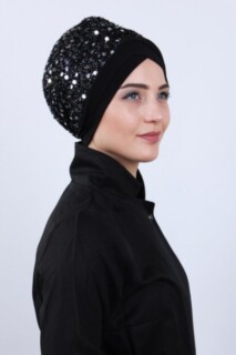 غطاء رايات مزين بالترتر أسود فضي - 