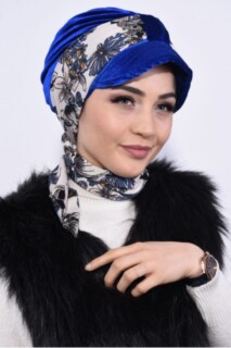 Velvet Scarf Hat Bonnet Sax - 100283111 - 