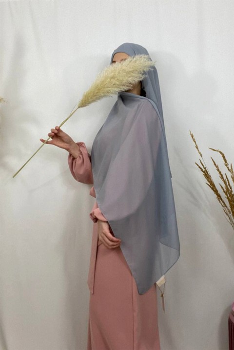 Hijab mousseline bonnet tube  intégré  - en box 10 pièces - 
