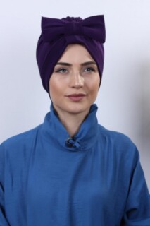 Papyon Model Style - Bowtie Double-Sided Bonnet Purple - 100285292 - Hijab