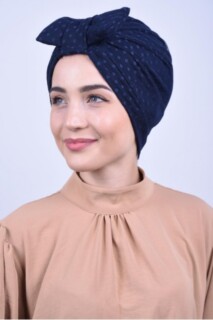 Lace Bow Bone Navy Blue