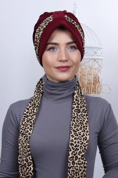 Hat-Cap Style - Scarf Hat Bonnet Claret Red - 100285011 - Hijab