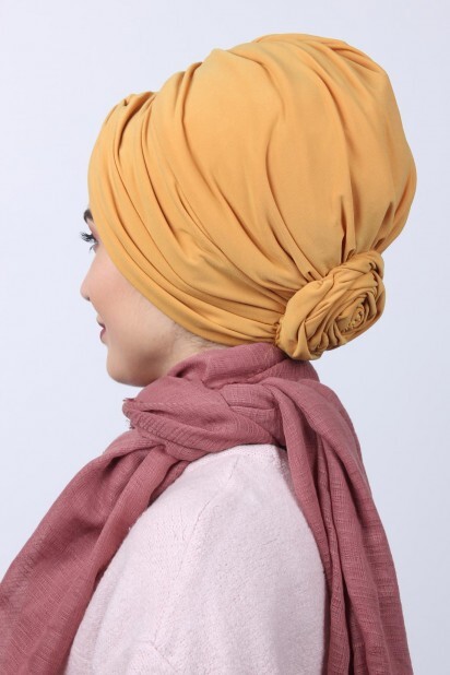 Two Way Rose Knot Bone Mustard Yellow
