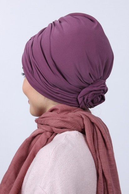 Reversible Rose Knot Bonnet Dark Dried Rose