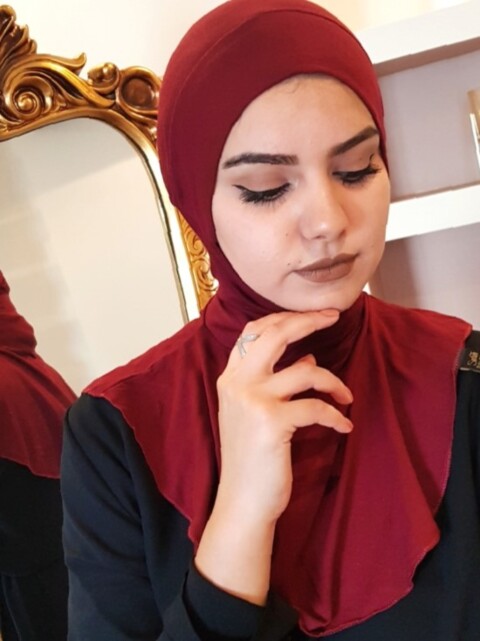 Cagoule Simple - احمر غامق| الكود: 3021-05 - Hijab