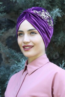 Velvet Sequined Vera Bonnet Purple - 100285068 - 