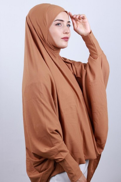 5XL Veiled Hijab Tan
