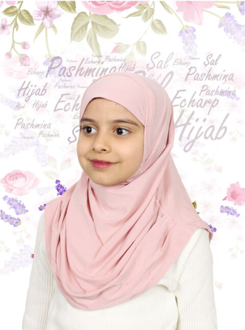 Girls Hijab - الوردي - كود: 78-06 - Hijab