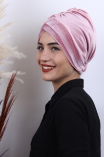 Velvet 3-Stripes Bonnet Powder Pink - 100283012 - 