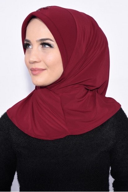 Practical Sequin Hijab Red