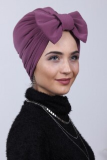 Bonnet à double sens avec nœud rempli de rose séchée - Hijab