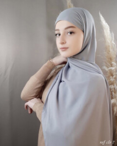 Crepe Shawl - كريب شال ماوس رمادي - - كريب شال ماوس رمادي - Hijab