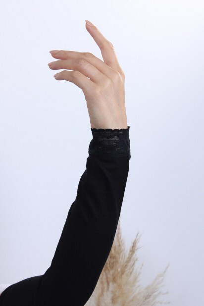 Sleeves Hand - Manchette Dentelle Noir - Hijab