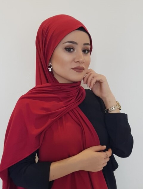 Cotton Shawl - red |code: 12-06 - 100294083 - Hijab