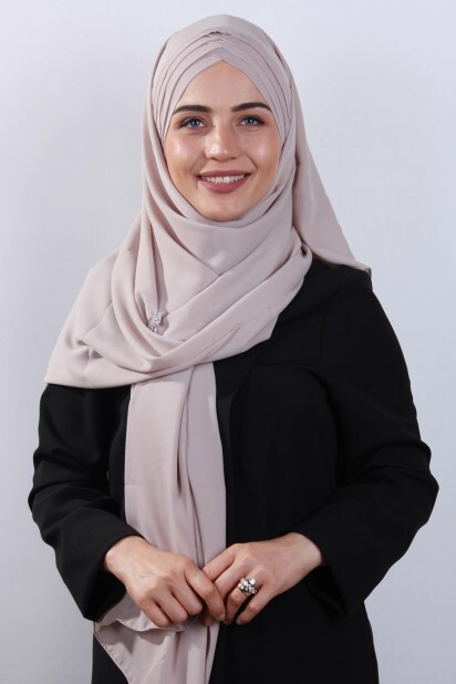 4 Draped Hijab Shawl Stone Color - 100285091 - Hijab