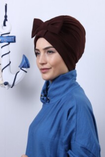 بونيه على الوجهين بفيونكة بني - 