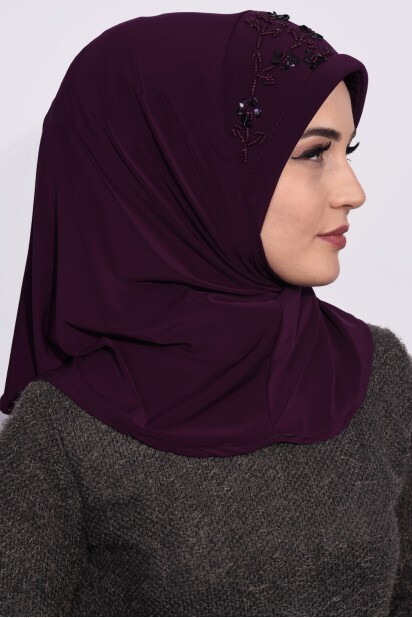 Practical Sequin Hijab Plum