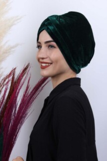 Velvet 3-Stripes Bonnet Emerald Green - 100283000 - 