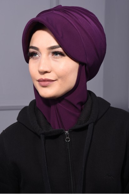 Sports Hat Scarf Plum - 100285643 - 