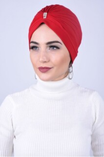 مرصع بالجواهر بالحجر الأوسط أحمر - Hijab