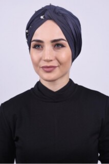 بونيه محشي باللؤلؤ مدخن - Hijab