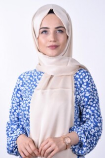 Dubai Silk Shawl - Châle Dubai Soie Gaufre Beige - Hijab