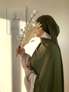 Ready To Wear - جيرسي بريميوم أوليف جرين - Hijab