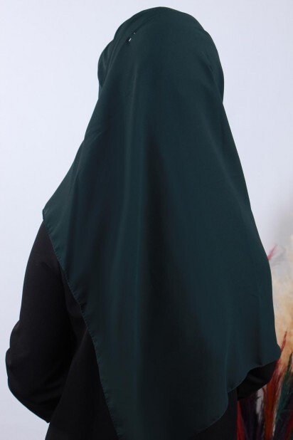 4 Draped Hijab Shawl Dark Emerald Green - 100285081 - 