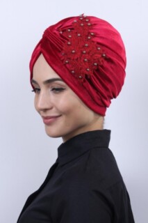 Velvet Guipure Vera Bonnet Red - 100283056 - 