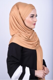 Combed Cotton 3-Striped Shawl Caramel - 100285211 - 
