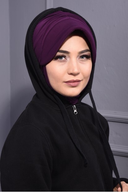 Sports Hat Scarf Plum - 100285643 - 