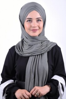 Hijabs Cross Style - Combed Cotton 3-Striped Shawl Smoked - 100285204 - Hijab