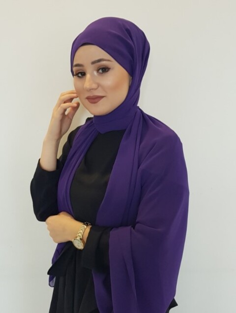 Chiffon Shawl - purple |code: 13-14 - 100294097 - Hijab