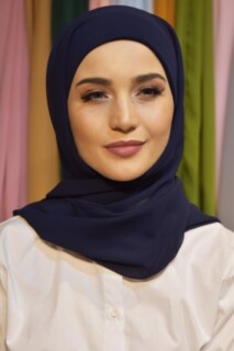 Ready Made Practical Bonnet Shawl Navy Blue - 100285535 - 