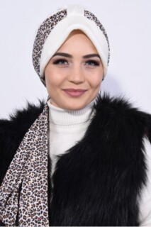 Hat-Cap Style - Bonnet Écharpe Velours Blanc - Hijab