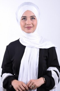 Combed Cotton 3-Striped Shawl White - 100285202 - 