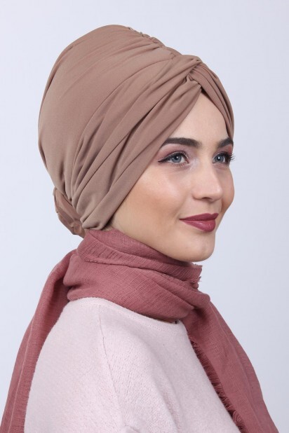 Bidirectional Rose Knot Bonnet Tan - 100284856 - Hijab