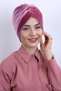 Cross Style - Velvet Nevru Bonnet Dried Rose - 100283093 - Hijab