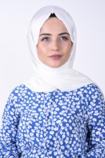 Châle Dubai Soie Gaufre Blanc - 