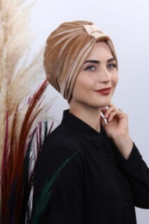 بونيه كاراميل 3 خطوط مخملية - 