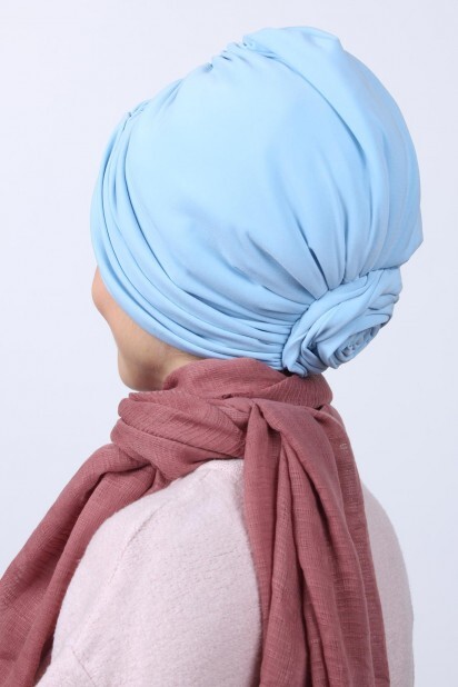 Reversible Rose Knot Bonnet Baby Blue
