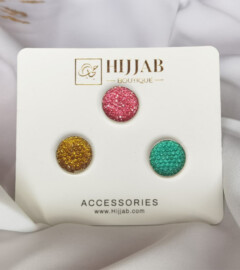 Magnetic Brooches - 3 Pcs ( 3 pair ) Islam Women Scarves Magnetic Brooch Pin 100298866 - Hijab