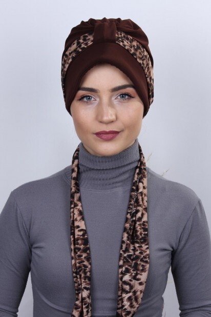 Hat-Cap Style - Scarf Hat Bonnet Brown - 100285000 - Hijab