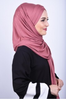 Combed Cotton 3-Striped Shawl Dried Rose - 100285206 - 