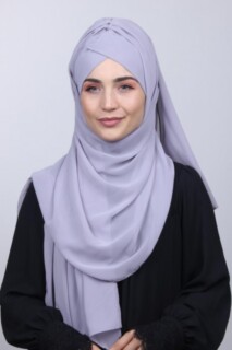 Bonnet Shawl Silver Gray - 100285153 - Hijab