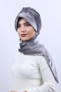 Velvet Shawl Hat Bonnet Gray - 100283144 - 
