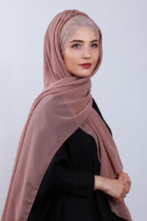 Silvery 3-Stripes Cross Shawl Mink - 100285583 - Hijab